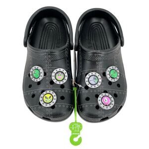 Crocs x Ron English Black Area 54 Alien Space WHIN Classic Clogs Kids Size j4